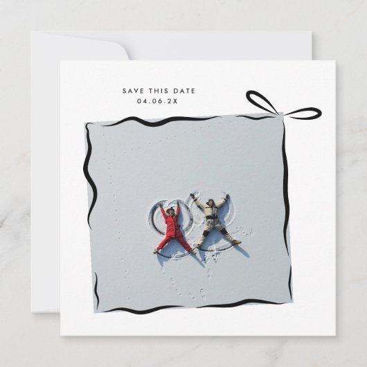 MoDeRN Eenvoudige MINIMALE LINT Foto Bruiloft Save The Date (Voorkant)