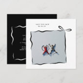 MoDeRN Eenvoudige MINIMALE LINT Foto Bruiloft Save The Date (Voorkant / Achterkant)