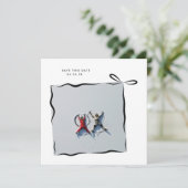 MoDeRN Eenvoudige MINIMALE LINT Foto Bruiloft Save The Date (Staand voorkant)