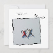 MoDeRN Eenvoudige MINIMALE LINT Foto Bruiloft Save The Date (Voorkant)