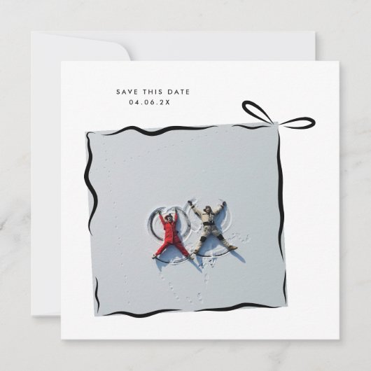 MoDeRN Eenvoudige MINIMALE LINT Foto Bruiloft Save The Date (Voorkant)