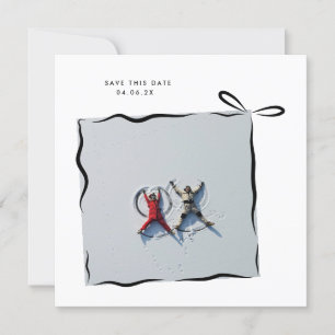 MoDeRN Eenvoudige MINIMALE LINT Foto Bruiloft Save The Date