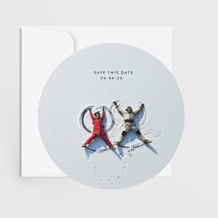 MoDeRN Eenvoudige MINIMALISTISCHE Foto Ronde Bruil Save The Date