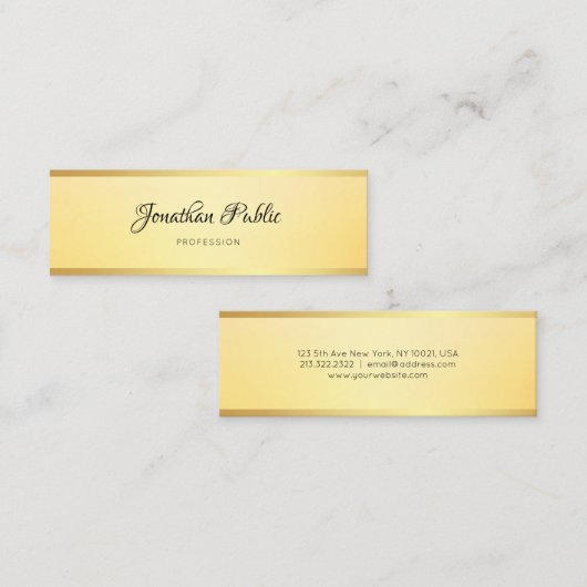 Modern Eenvoudige Sjabloon Elegant Glamoureus Faux Mini Visitekaartje (Voorkant / Achterkant)