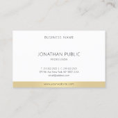 Modern Eenvoudige Sjabloon Elegant Goud Wit Trendy Visitekaartje (Achterkant)