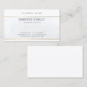 Modern Eenvoudige Sjabloon Elegant Wit Marmer Tren Visitekaartje (Voorkant / Achterkant)