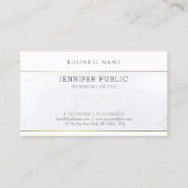 Modern Eenvoudige Sjabloon Elegant Wit Marmer Tren Visitekaartje (Voorkant)