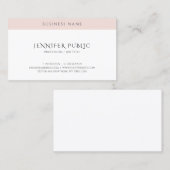 Modern Eenvoudige Sjabloon Elegante Roze Wit Visitekaartje (Voorkant / Achterkant)