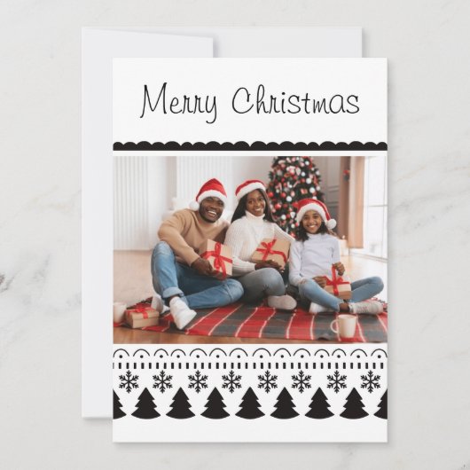 Modern Eenvoudige Sjabloon Zwart en Wit Kerstmis (Voorkant)