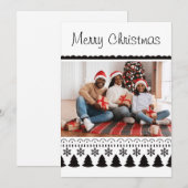 Modern Eenvoudige Sjabloon Zwart en Wit Kerstmis (Voorkant / Achterkant)
