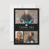 Modern Eenvoudige Typografie 4 Foto Afstuderen Bedankkaart (Voorkant)