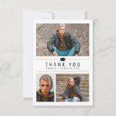 Modern Eenvoudige Typografie 4 Foto Afstuderen Bedankkaart (Voorkant)