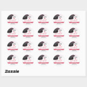 Modern eenvoudige witte blos Afstuderen Dank u Ronde Sticker (Vel)