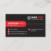 Modern Eenvoudige Zwart & Rode QR-code, Logo Zakel Visitekaartje (Achterkant)