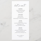 Modern Eerlijk Trouwmenu Menu (Voorkant)
