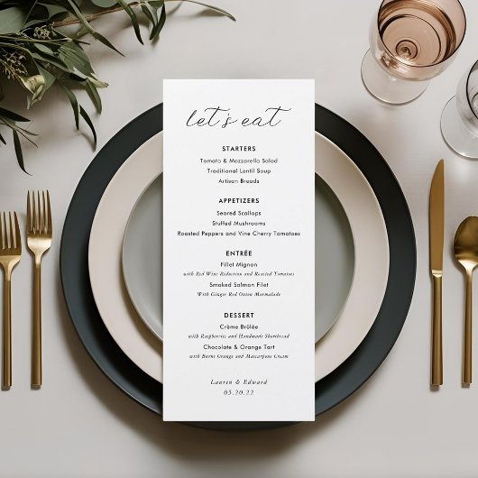 Modern Eerlijk Trouwmenu Menu