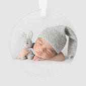 Modern Eerste Kerst Foto Baby Ornament (achterkant)