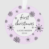 Modern Eerste Kerst Foto Baby Ornament (voorkant)