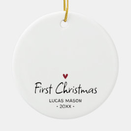 Modern Eerste Kerstmis Foto Baby Keramisch Ornament