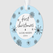 Modern Eerste Kerstmis Foto Baby Ornament (voorkant)