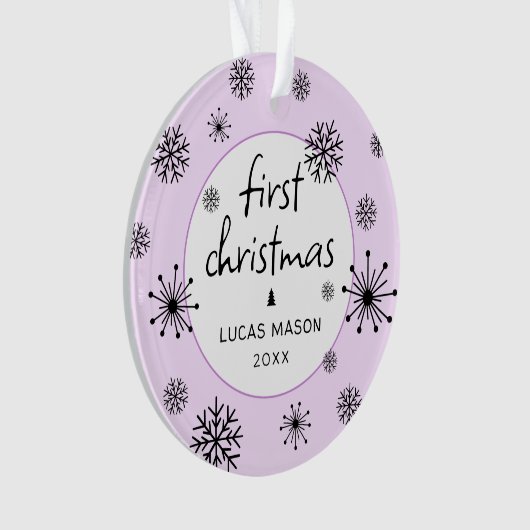 Modern Eerste Kerstmis Foto Baby Ornament (voorkant)
