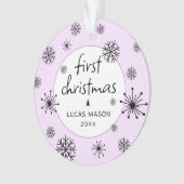 Modern Eerste Kerstmis Foto Baby Ornament (voorkant)