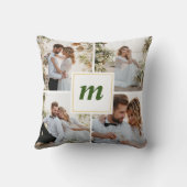 Modern Eerste Kerstmis Getrouwd Paar Foto Kussen (Achterkant)