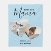 Modern eerste mama | 2 Heart Photo Fleece Blan Deken (Voorkant)