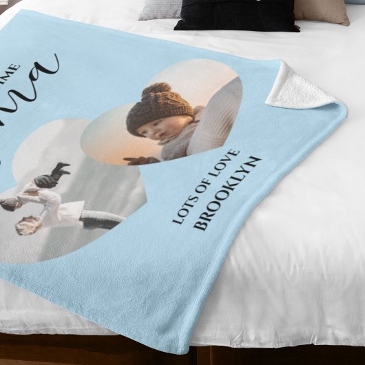 Modern eerste mama | 2 Heart Photo Fleece Blan Deken