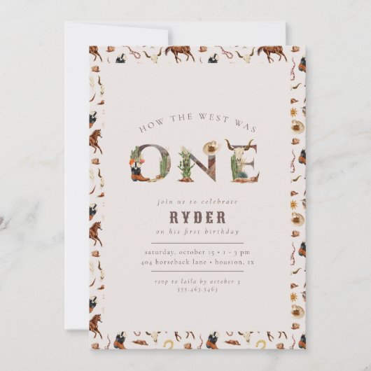 Modern Eerste Rodeo Western Boys 1e Verjaardag Kaart (Voorkant)