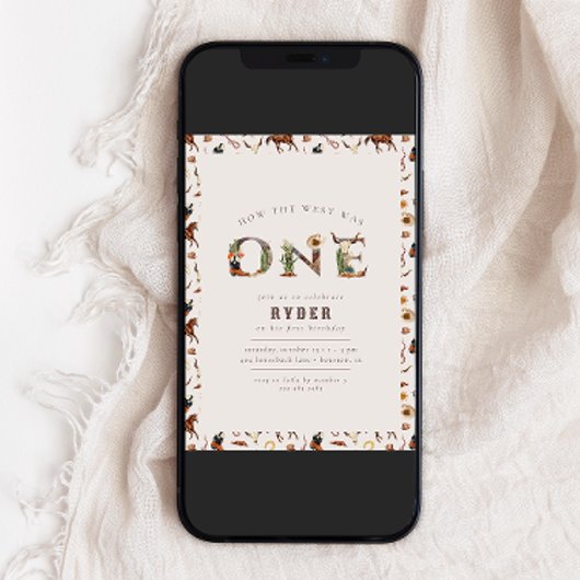 Modern Eerste Rodeo Western Boys 1e Verjaardag Kaart