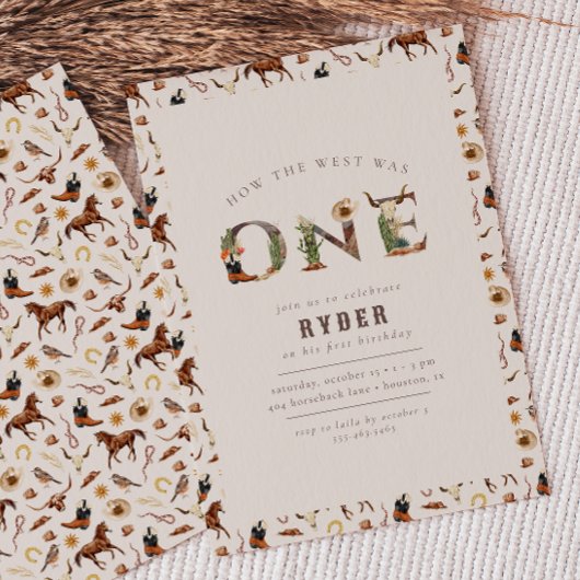 Modern Eerste Rodeo Western Boys 1e Verjaardag Kaart