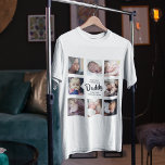 Modern | Eerste vaderdag | Foto-collage T-Shirt<br><div class="desc">Moderne fotocollage voor de eerste keer deze vaders dag, met het bericht van de sjabloon dat "HAPPY 1ST FATHERS DAY DADDY MET LOVE MOMMY & ROSIE" leest. Met 8 vierkante foto's. Eenvoudig te personaliseren en allemaal volledig bewerkbaar voor u om uw eigen bericht toe te voegen en voor wie het...</div>