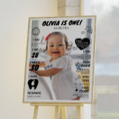 Modern Eerste Verjaardagsfoto Milestone Poster
