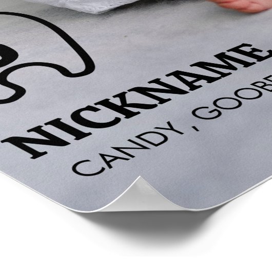 Modern Eerste Verjaardagsfoto Milestone Poster (Hoek)