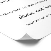 Modern Eet drink en getrouwd trouwwelkom Poster (Hoek)