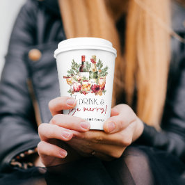 Modern Eet Drink en Wees vrolijk kerstvakantie Papieren Bekers