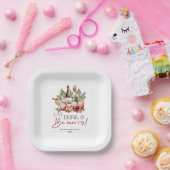 Modern Eet Drink en Wees vrolijk kerstvakantie Papieren Bordje (Feest)