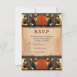 Modern Egyptisch, Islamitisch, Arabisch & Afrikaan RSVP Kaartje
