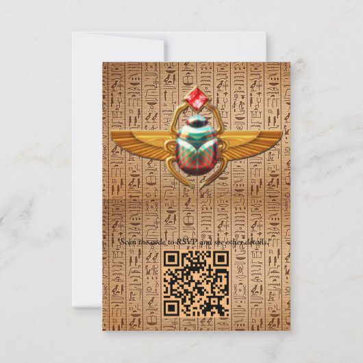 Modern Egyptisch, Islamitisch, Arabisch & Afrikaan RSVP Kaartje (Achterkant)