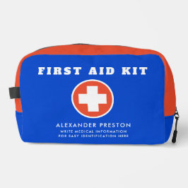 Modern EHBO Blauw Sinaasappel Cross Medische Reize Toilettasje