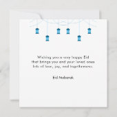 Modern Eid Mubarak Arabisch Blauw Kaart (Achterkant)