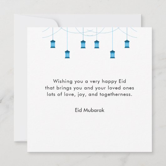 Modern Eid Mubarak Arabisch Blauw Kaart (Achterkant)