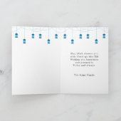 Modern Eid Mubarak Arabisch Blauw Vakantie Kaart (Binnen)