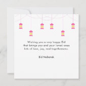 Modern Eid Mubarak Arabisch Roze Kaart (Achterkant)