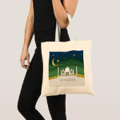 Modern Eid Mubarak Paper Cut Mosque - Budget Tas (Voorkant (product))