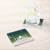 Modern Eid Mubarak papier gesneden moskee papier O Kartonnen Onderzetters (Insitu)