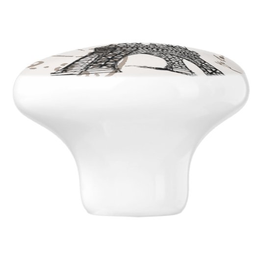 MODERN  EIFFEL TOWER KERAMISCHE KNOP (Zijkant)