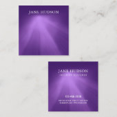 Modern eigentijdse elegante ontwerp paarse effen l vierkante visitekaartje (Voorkant / Achterkant)