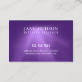 Modern eigentijdse elegante ontwerp paarse effen l visitekaartje (Achterkant)